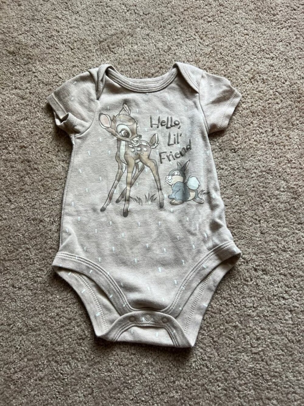 Disney Baby Unisex Bambi Tan Onesie Size 3-6‎ Months